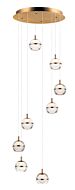 Swank LED Pendant in Natural Aged Brass by ET2