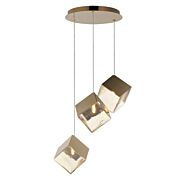 Ice Cube LED Pendant in French Gold by ET2