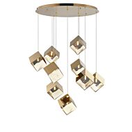 Ice Cube LED Pendant in French Gold by ET2