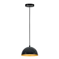 Hemisphere LED Pendant in Gloss Black  Gold by ET2