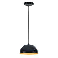 Hemisphere LED Pendant in Gloss Black  Gold by ET2