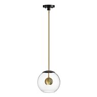 Nucleus LED Pendant in Black  Natural Aged Brass by ET2