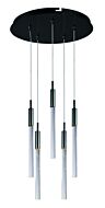 ET2 Scepter 13 Inch 5 Light Bubble Glass Pendant in Black Chrome