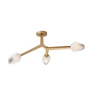 Blossom LED Flush Mount in Natural Aged Brass by ET2