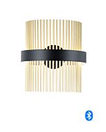 Chimes WiZ LED Wall Sconce in Black  Satin Brass by ET2