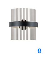 Chimes WiZ LED Wall Sconce in Black  Satin Nickel by ET2