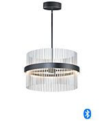 Chimes WiZ LED Pendant in Black  Satin Nickel by ET2