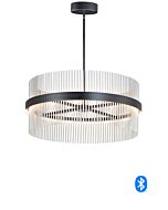 Chimes WiZ LED Pendant in Black  Satin Nickel by ET2