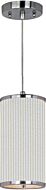 ET2 Elements 13.75 Inch White Pleat Shade Mini Pendant in Satin Nickel