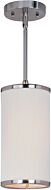 ET2 Elements 6.25 Inch White Pleat Shade Mini Pendant in Satin Nickel