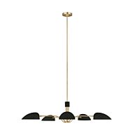 Jane 5 Light Chandelier in Midnight Black And Burnished Brass by Ellen Degeneres