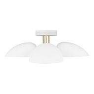 Jane 3 Light Ceiling Light in Matte White And Burnished Brass by Ellen Degeneres