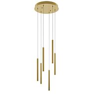 Eli LED Pendant in Satin Brass