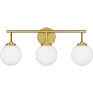 Eloise 3-Light Bathroom Vanity Light in Aged Brass