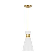 Heath Pendant Light in Burnished Brass And Matte White by Ellen Degeneres