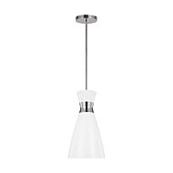 Heath Pendant Light in Polished Nickel And Matte White by Ellen Degeneres