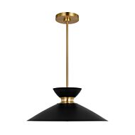 Heath 1-Light Pendant in Midnight Black with Burnished Brass