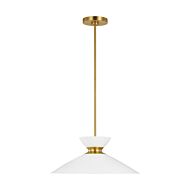 Heath Pendant Light in Burnished Brass And Matte White by Ellen Degeneres