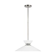 Heath Pendant Light in Polished Nickel And Matte White by Ellen Degeneres