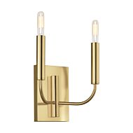 Brianna 2 Light Wall Sconce in Burnished Brass by Ellen Degeneres