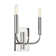 Brianna 2 Light Wall Sconce in Polished Nickel by Ellen Degeneres