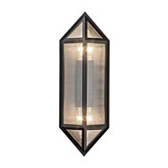 Cairo Two Light Outdoor Wall Lantern in Black Ribbed Glass by Alora