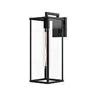 Brentwood One Light Exterior Wall Mount in Clear Glass Textured Black by Alora