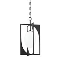 Enzo One Light Lantern in Black Iron by Troy Lighting