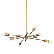 Chino Six Light Chandelier in Patina Brass by Troy Lighting