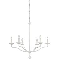 Feiss Annie 32.5 Inch 6 Light Chandelier in Plaster White