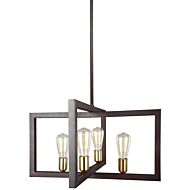 Feiss Finnegan 23.5 Inch 4 Light Chandelier in New World Bronze