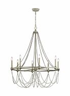 Beverly 8 Light Chandelier in French Washed Oak And Distressed White Wood by Sean Lavin