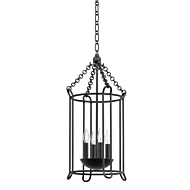 Lassen Four Light Lantern in Black Iron by Troy Lighting