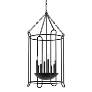 Lassen Eight Light Lantern in Black Iron by Troy Lighting