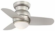 Minka Aire Spacesaver LED 26 Inch Flush Mount Ceiling Fan in Brushed Steel