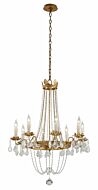 Troy Viola 8 Light Chandelier in Distressed Gold Leaf