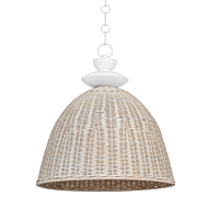 Kahn One Light Pendant in Gesso White by Troy Lighting