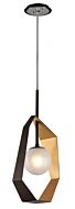 Origami One Light Pendant in Bronze With Gold Leaf by Troy Lighting