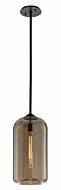 Troy District 21 Inch Pendant Light in Satin Black