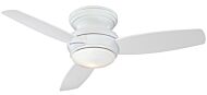 Minka Aire Traditional Concept 44 Inch LED Indoor/Outdoor Flush Mount Ceiling Fan in White