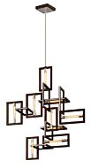 Enigma 9-Light Pendant in Bronze With Polished Stainless