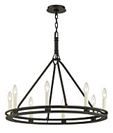 Sutton 8-Light Chandelier in Textured Black