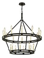 Sutton 20-Light Chandelier in Textured Black