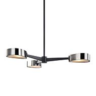 Allisio 3-Light Chandelier in Carbide Black And Black Chrome