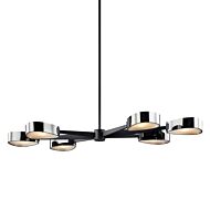 Allisio Six Light Linear Pendant in Carbide Black And Black Chrome by Troy Lighting