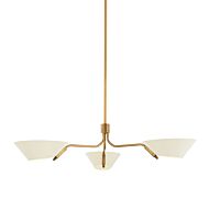 Sacramento Three Light Chandelier in Patina Brass And Soft Sand by Troy Lighting