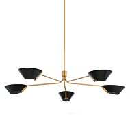 Sacramento Five Light Chandelier in Patina BrassSoft Black by Troy Lighting