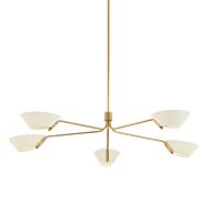 Sacramento Five Light Chandelier in Patina Brass And Soft Sand by Troy Lighting