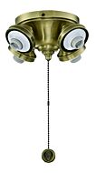 Fanimation Fitters 4 Light Ceiling Fan Light Kit in Antique Brass