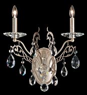 Filigrae Two Light Wall Sconce in Antique Silver by Schonbek